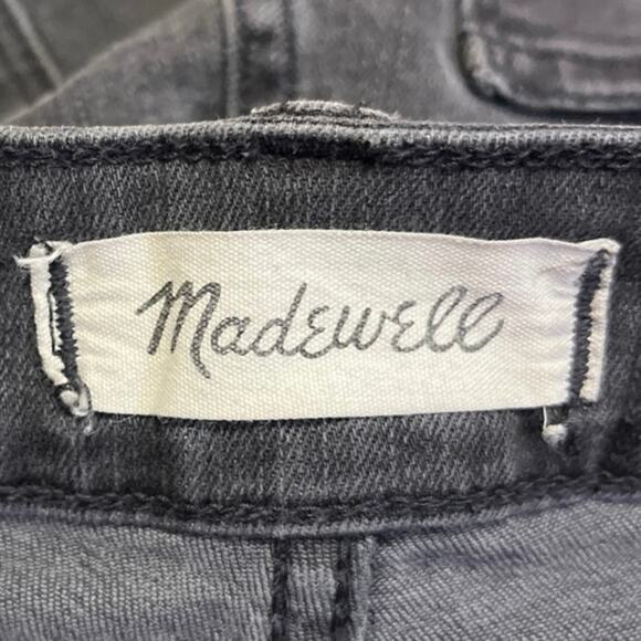 Madewell Black Distressed Curvy Cropped High Rise Skinny Denim Jeans Size 30 - Picture 4 of 6